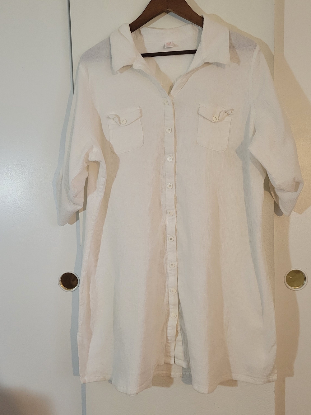 Tropical Escape White 100 %  Cotton Coverup